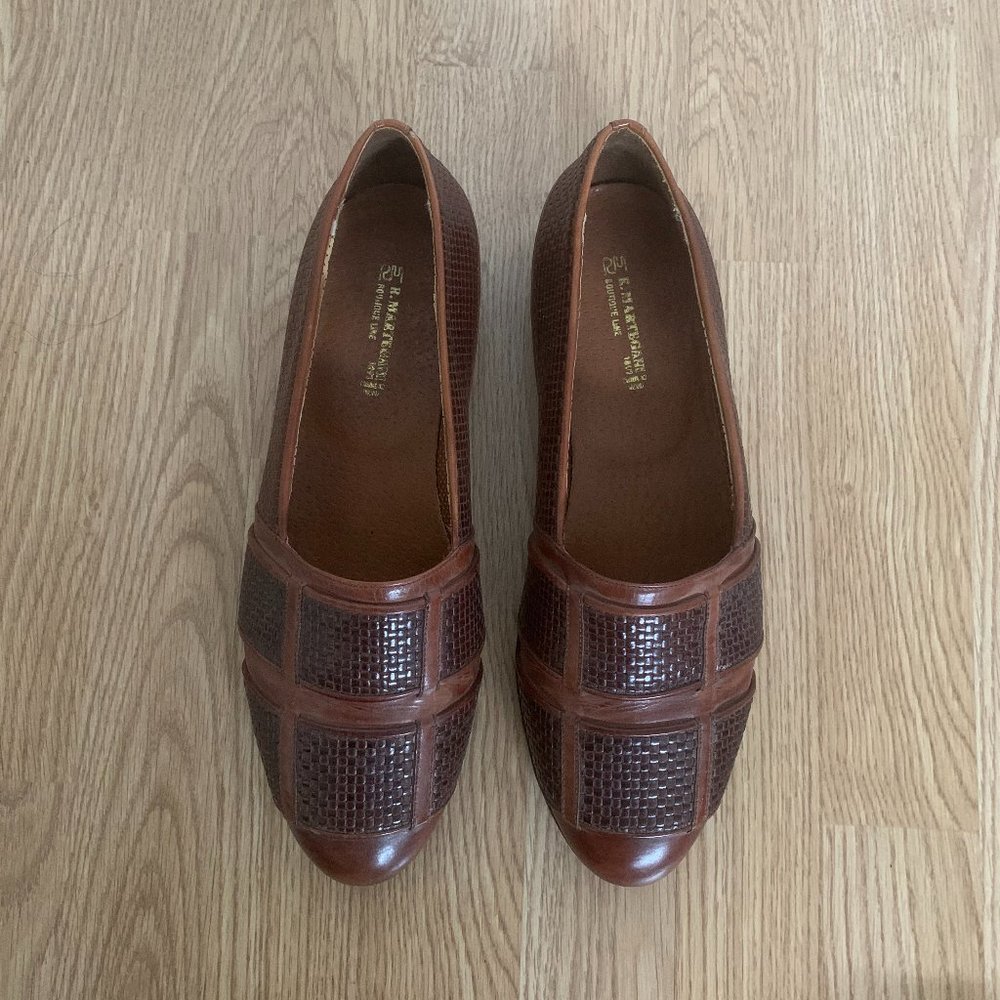 Rare Vintage Romano Martegani Hand Made in Italy Brown Loafers Slip-Ons